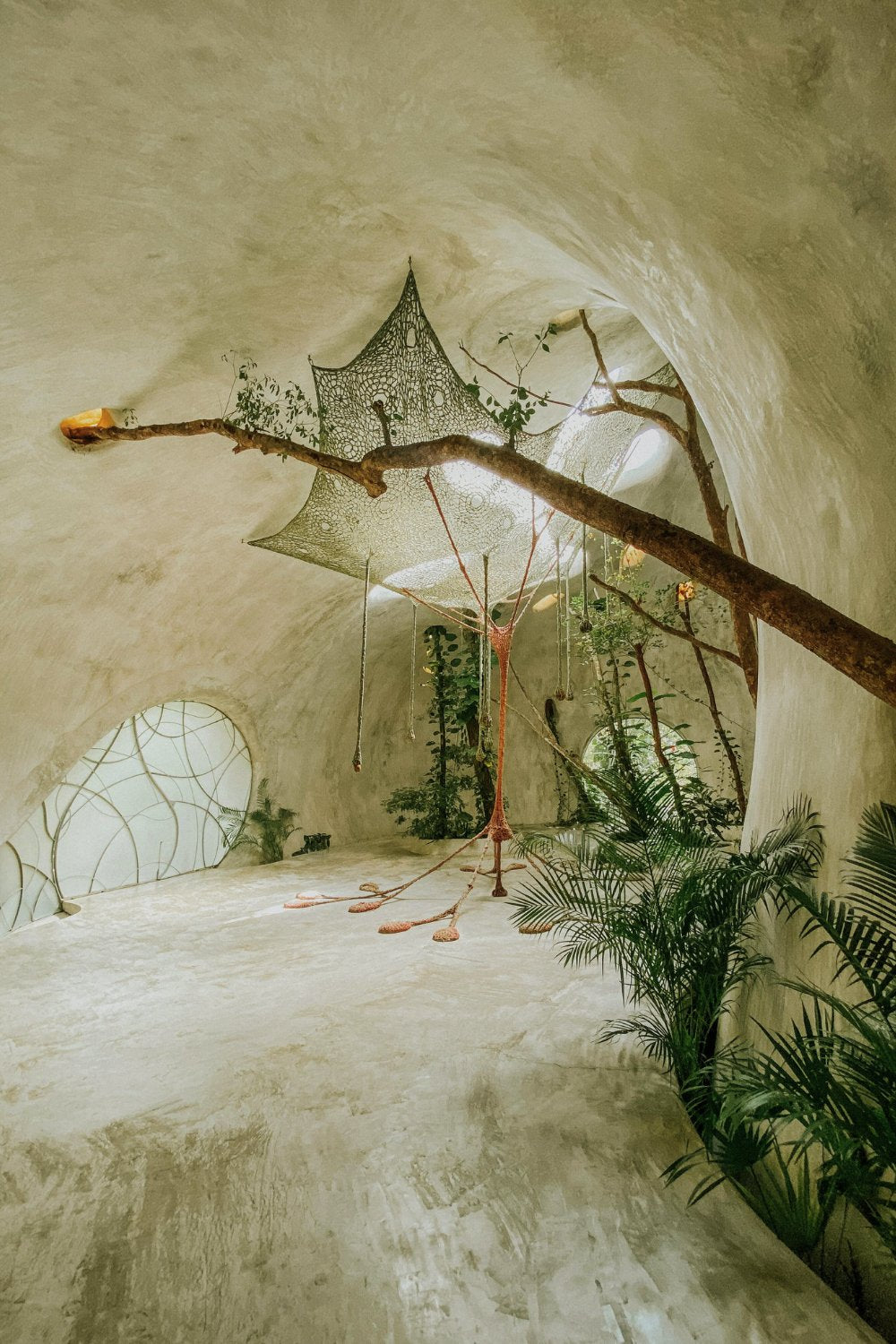 Organic jungle-inspired interior at SFER IK Azulik Tulum, artistic luxury girls trip travel destination in Mexico